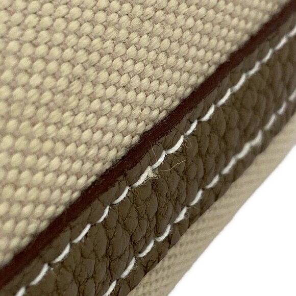 Auth HERMES Garden File PM - Beige Etoupe Toile Military Negonda Z Tote Bag - Picture 12 of 16